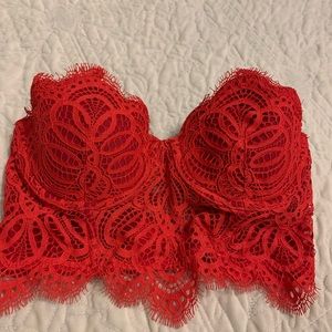 Victoria’s Secret Red Lace Bra Corset